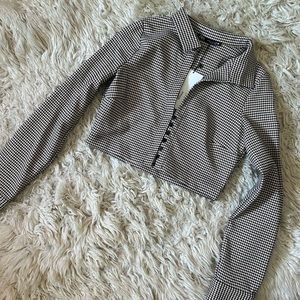 SOLD Zara Houndstooth Cropped Jacket